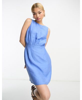 ASOS DESIGN waisted sleeveless mini dress in blue