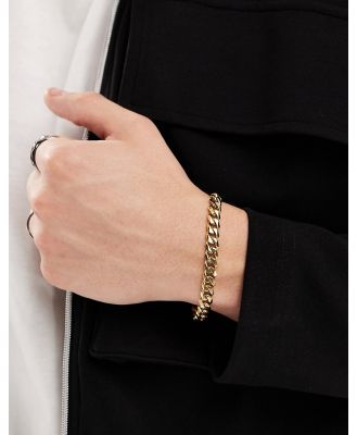 ASOS DESIGN waterproof stainless steel chain bracelet in gold tone