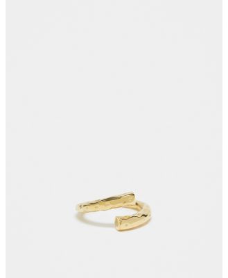 ASOS DESIGN waterproof stainless steel ring with wrap twist design in gold tone