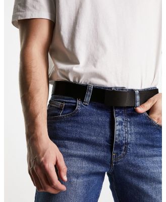 ASOS DESIGN webbing belt with matte black buckle in black