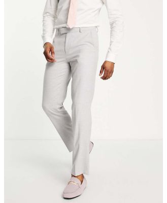 ASOS DESIGN wedding slim suit micro texture pants in ice grey