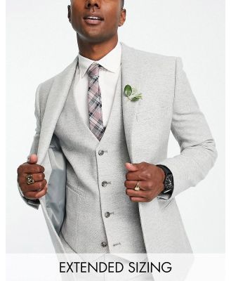 ASOS DESIGN wedding super skinny wool mix twill suit jacket in ice grey