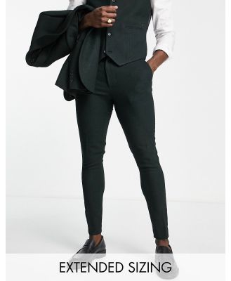 ASOS DESIGN wedding super skinny wool mix twill suit pants in forest green
