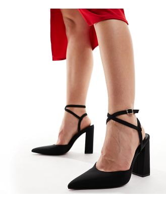 ASOS DESIGN Wide Fit Paige high block heels in black