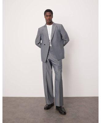 ASOS DESIGN wide suit pants in grey checkerboard weave