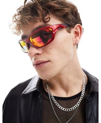 ASOS DESIGN y2k racer sunglasses with mirror lens in red