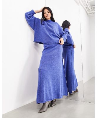 ASOS EDITION A line knitted maxi skirt in petrol blue