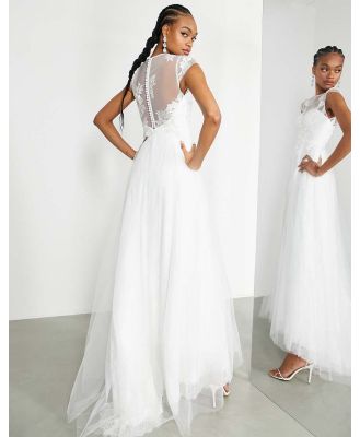 ASOS EDITION Camille embroidered bodice wedding dress with lace underlay-White