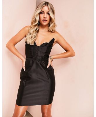 ASOS LUXE bandeau cocktail mini dress in black-Multi