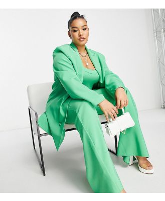 ASOS LUXE Curve suit jacket in green (part of a set)