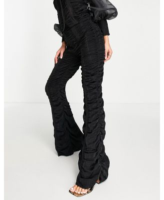ASOS LUXE ruched chiffon pants in black (part of a set)