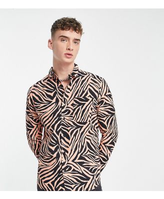 ASOS MADE IN KENYA long sleeve shirt in tiger print-Black