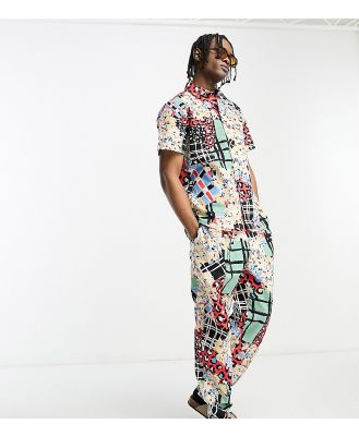 ASOS MADE IN KENYA short sleeve shirt in cut about graphic print-Multi