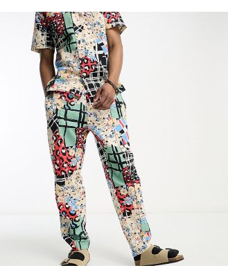 ASOS MADE IN KENYA tapered pants in cut about graphic print-Multi