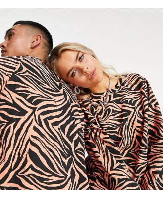 ASOS MADE IN KENYA unisex crew neck sweatshirt in tiger print-Black