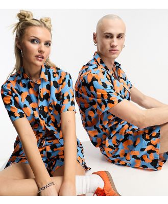 ASOS MADE IN KENYA Unisex short sleeve shirt in bright animal print-Multi