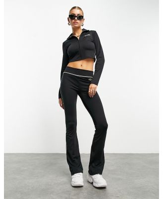 ASOS Weekend Collective fitted zip through sweat in black with contrast stitch (part of a set)