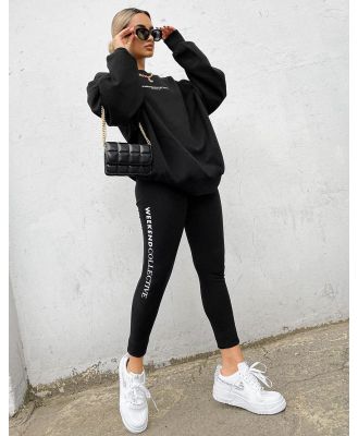 ASOS Weekend Collective leggings with logo in black