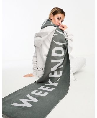 ASOS Weekend Collective logo scarf in grey
