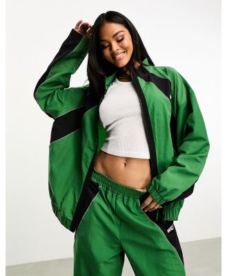 ASOS Weekend Collective oversized sporty nylon track jacket in green