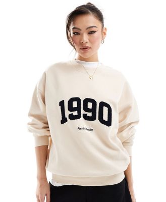 4th & Reckless 1990 lounge sweatshirt in cream-White
