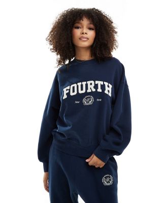 4th & Reckless Apollo lounge sweatshirt in navy