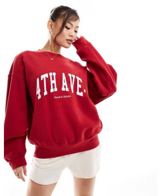 4th & Reckless Avenue lounge sweatshirt in cherry red