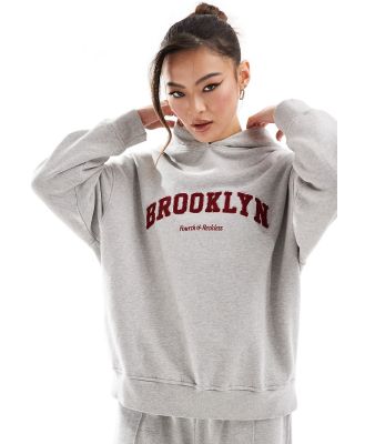 4th & Reckless Brooklyn lounge hoodie in grey marl