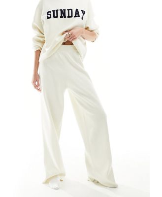 4th & Reckless Cameron lounge knit pants in cream-White