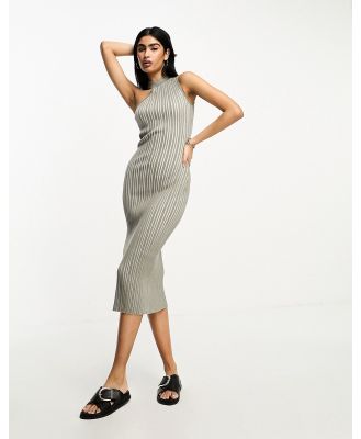 4th & Reckless Miriam knitted one shoulder midi dress in light brown