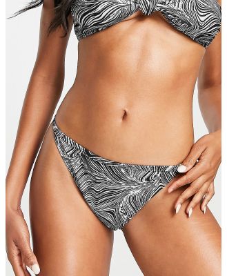 4th & Reckless Nique minimal bikini bottoms in monochrome print-Black