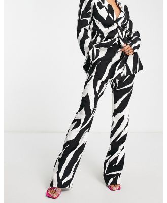 4th & Reckless satin pants in zebra print (part of a set)-Multi