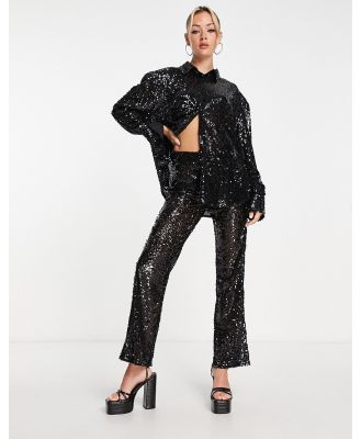 4th & Reckless sequin pants in black (part of a set)