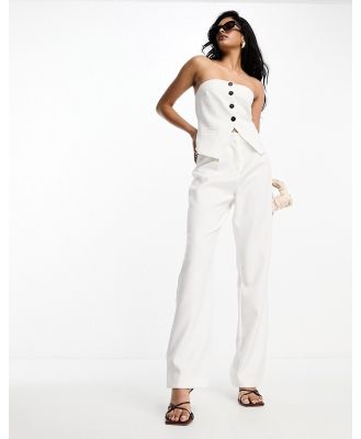 4th & Reckless tailored pocket detail split side pants in white (part of a set)