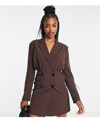 4th & Reckless Tall exclusive blazer dress in chocolate-Brown