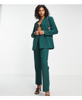 4th & Reckless Tall exclusive straight leg tailored pants in forest green (part of a set)