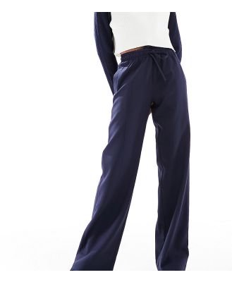 4th & Reckless Tall exclusive tailored drawstring straight leg pants in navy