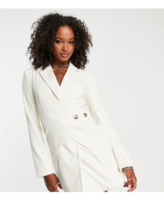 4th & Reckless Tall exclusive tailored panel detail blazer dress in ecru-Neutral