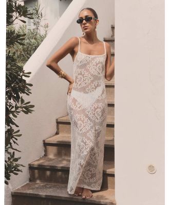 4th & Reckless x Luana Barron Agnes crochet maxi beach dress in off white