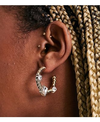 8 Other Reasons diamante hoop earrings in gold