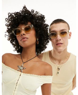 A.Kjaerbede Lane round sunglasses in ecru transparent-White