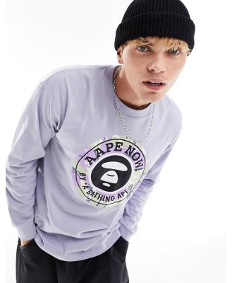 Aape By A Bathing Ape camo stamp long sleeve top in grey