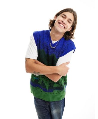 Aape By A Bathing Ape skate knitted vest in blue