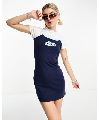 AAPE By A Bathing Ape strap cami dress with logo in navy
