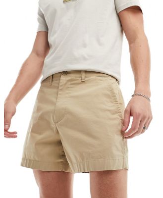 Abercrombie & Fitch 5in flat front chino shorts in beige-Neutral