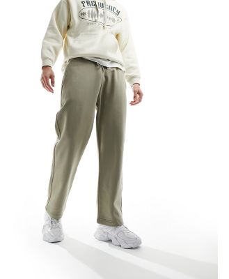 Abercrombie & Fitch baggy heavyweight sweatpants in olive green
