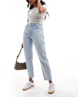 Abercrombie & Fitch Curve Love mom fit jeans in light blue wash