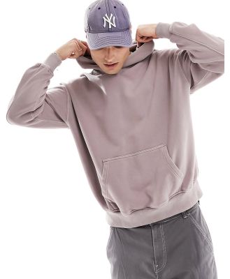Abercrombie & Fitch essential relaxed fit hoodie in twilight mauve-Purple