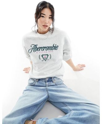 Abercrombie & Fitch heritage embroidery and print sweatshirt in grey