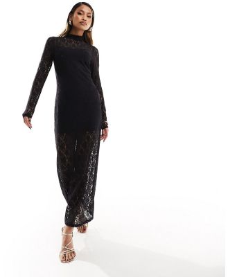 Abercrombie & Fitch lace maxi dress in black